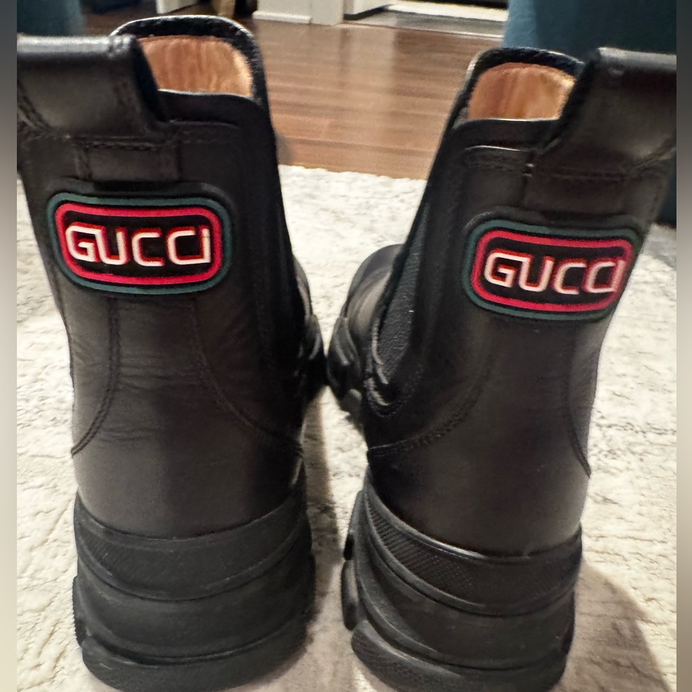 Gucci Black Leather Ankle Boots